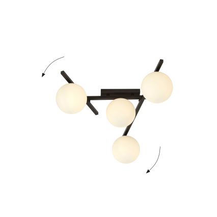 Plafón SMART 4xE14/10W/230V negro/blanco