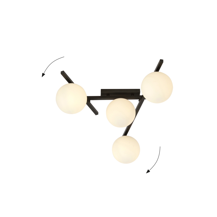 Plafón SMART 4xE14/10W/230V negro/blanco