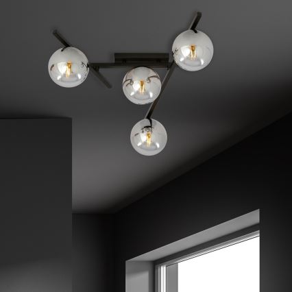 Plafón SMART 4xE14/10W/230V negro/gris