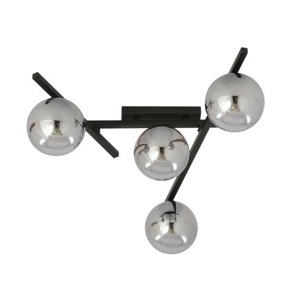 Plafón SMART 4xE14/10W/230V negro/gris