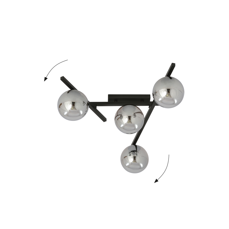 Plafón SMART 4xE14/10W/230V negro/gris