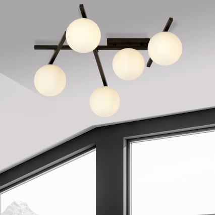 Plafón SMART 5xE14/10W/230V negro/blanco