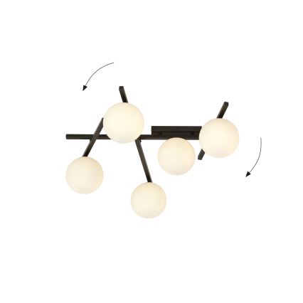 Plafón SMART 5xE14/10W/230V negro/blanco