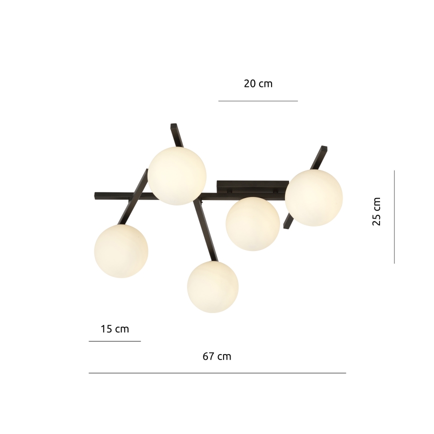 Plafón SMART 5xE14/10W/230V negro/blanco