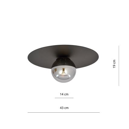 Plafón SOLAR 1xE14/10W/230V negro/gris