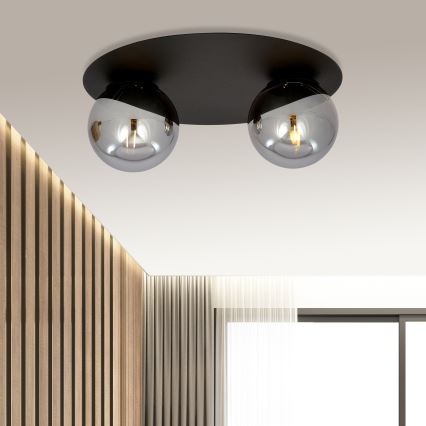 Plafón SOLAR 2xE14/10W/230V negro/gris