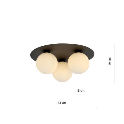 Plafón SOLAR 3xE14/10W/230V negro/blanco