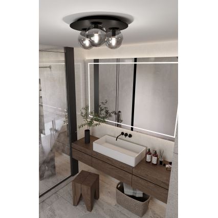 Plafón SOLAR 3xE14/10W/230V negro/gris