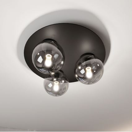 Plafón SOLAR 3xE14/10W/230V negro/gris