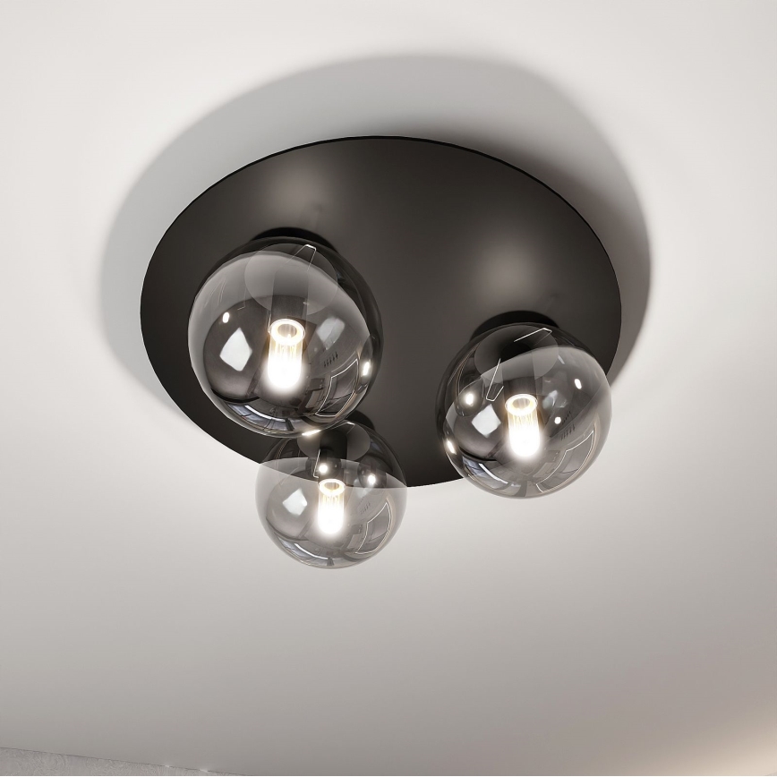 Plafón SOLAR 3xE14/10W/230V negro/gris