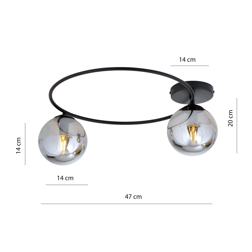 Plafón SOPRA 2xE14/10W/230V negro
