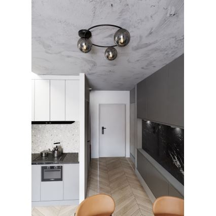 Plafón SOPRA 3xE14/10W/230V negro