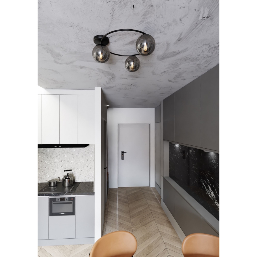 Plafón SOPRA 3xE14/10W/230V negro