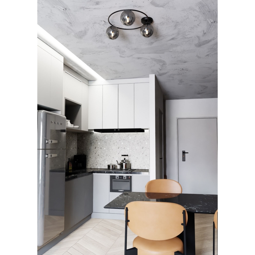 Plafón SOPRA 3xE14/10W/230V negro