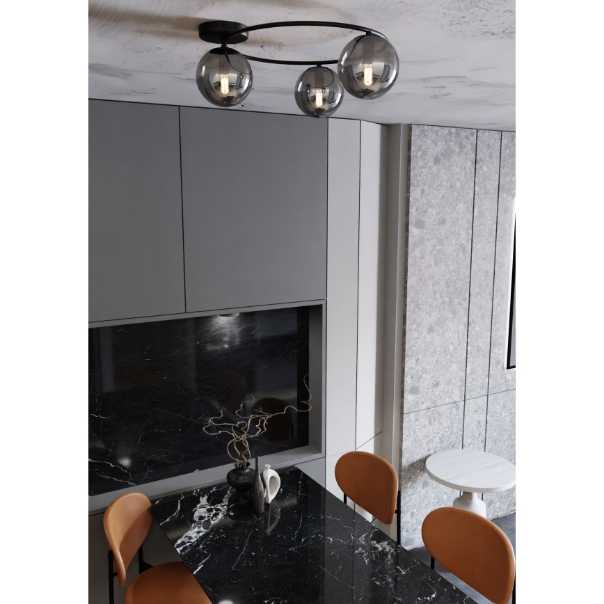 Plafón SOPRA 3xE14/10W/230V negro