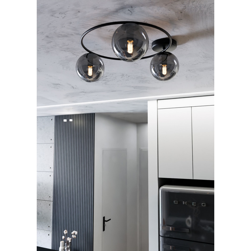 Plafón SOPRA 3xE14/10W/230V negro