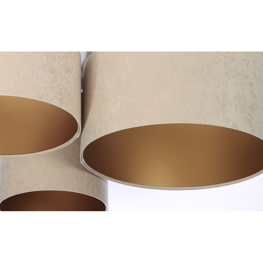 Plafón SPACE 3xE27/60W/230V beige/dorado