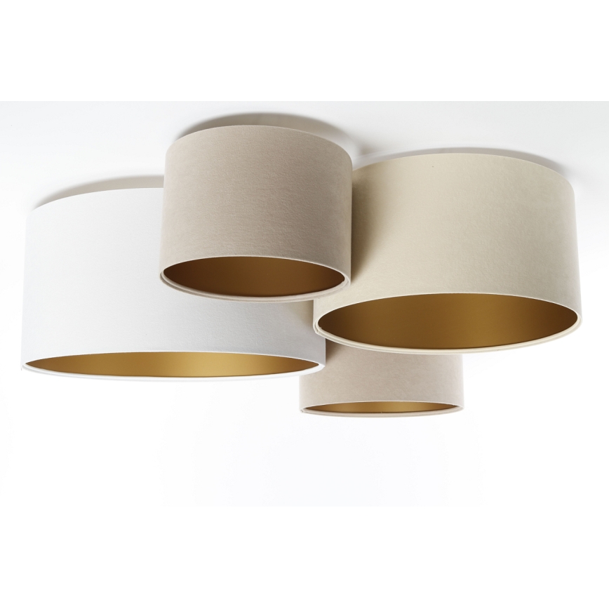 Plafón SPACE 4xE27/60W/230V beige/blanco/dorado