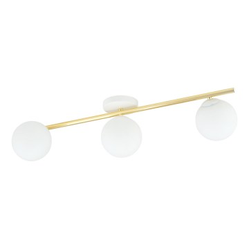 Plafón SPLENDI 3xE14/10W/230V blanco/dorado
