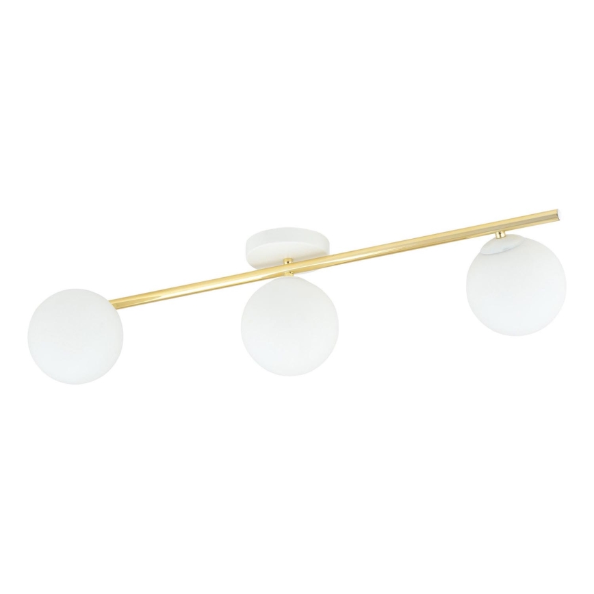 Plafón SPLENDI 3xE14/10W/230V blanco/dorado