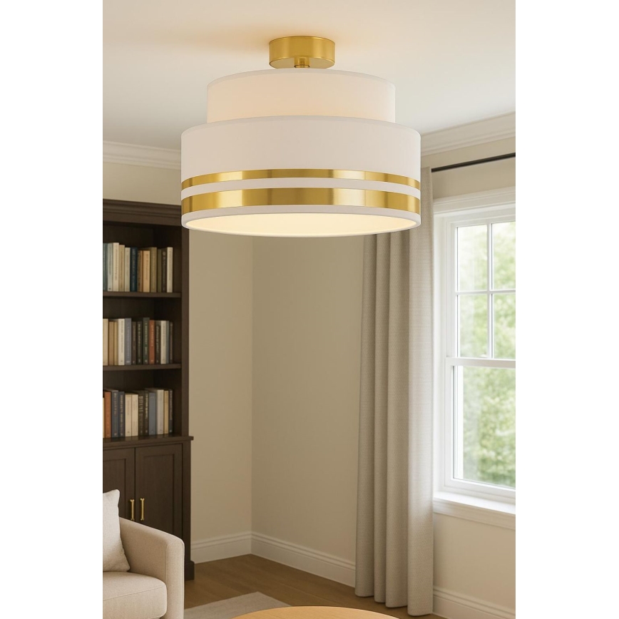 Plafón TAMI 1xE27/60W/230V beige/dorado