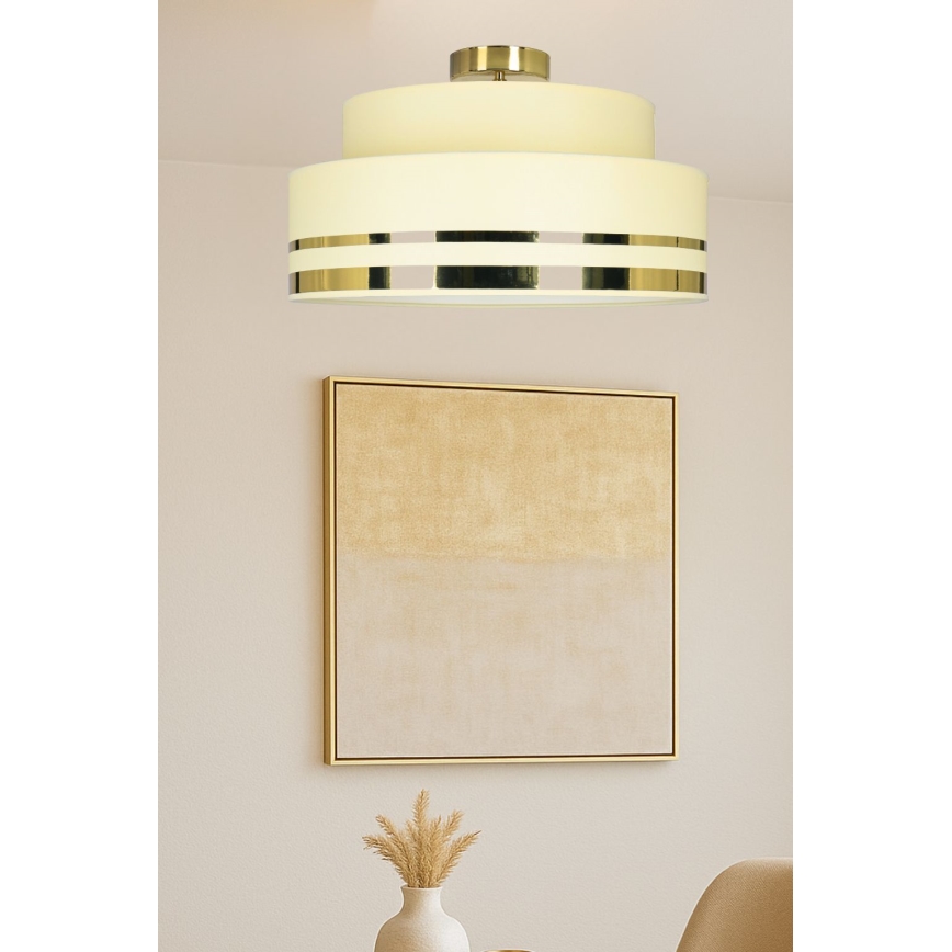 Plafón TAMI 1xE27/60W/230V beige/dorado