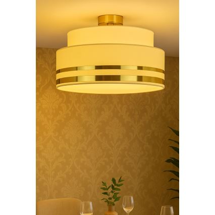 Plafón TAMI 1xE27/60W/230V beige/dorado