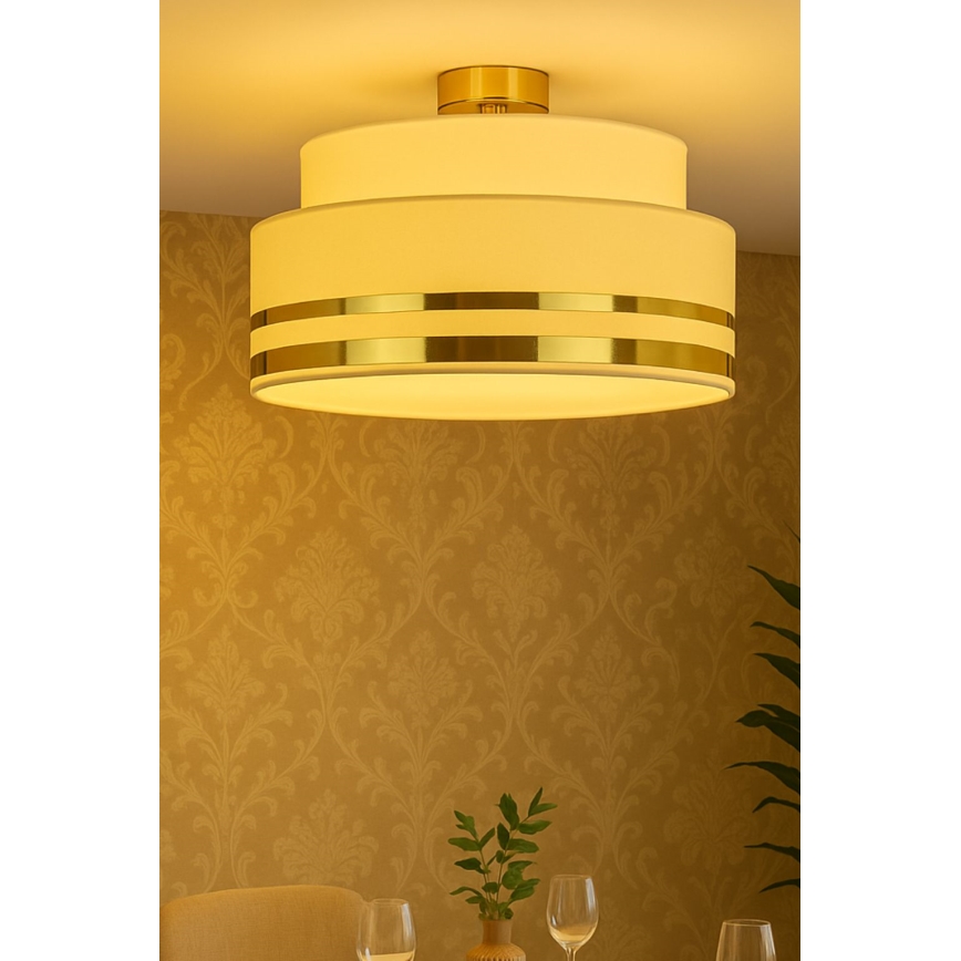 Plafón TAMI 1xE27/60W/230V beige/dorado