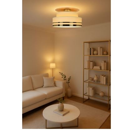 Plafón TAMI 1xE27/60W/230V beige/dorado