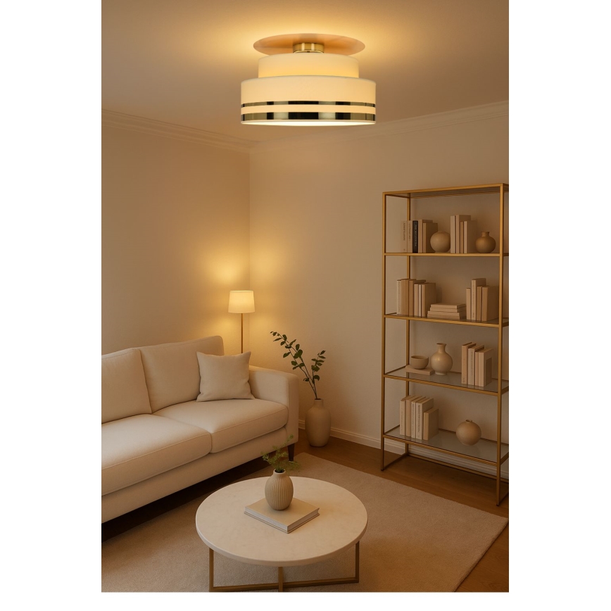 Plafón TAMI 1xE27/60W/230V beige/dorado