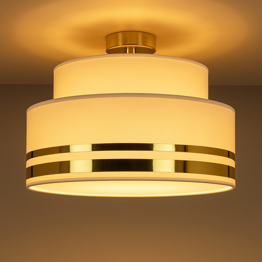 Plafón TAMI 1xE27/60W/230V beige/dorado