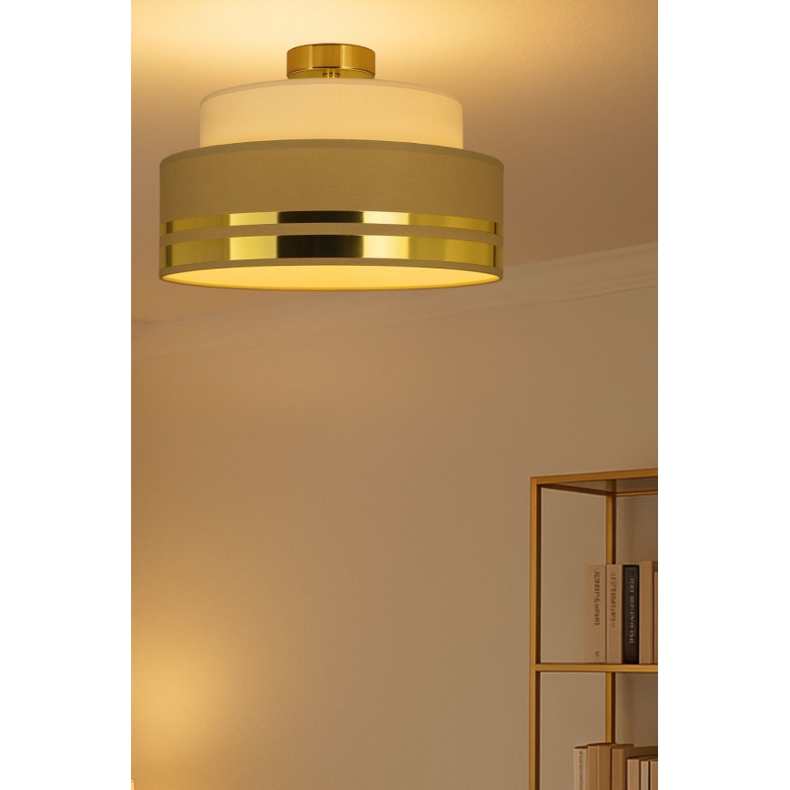 Plafón TAMI 1xE27/60W/230V beige/marrón/dorado