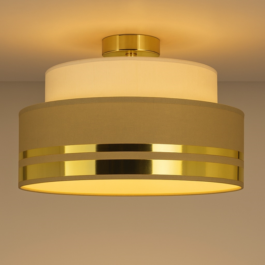 Plafón TAMI 1xE27/60W/230V beige/marrón/dorado