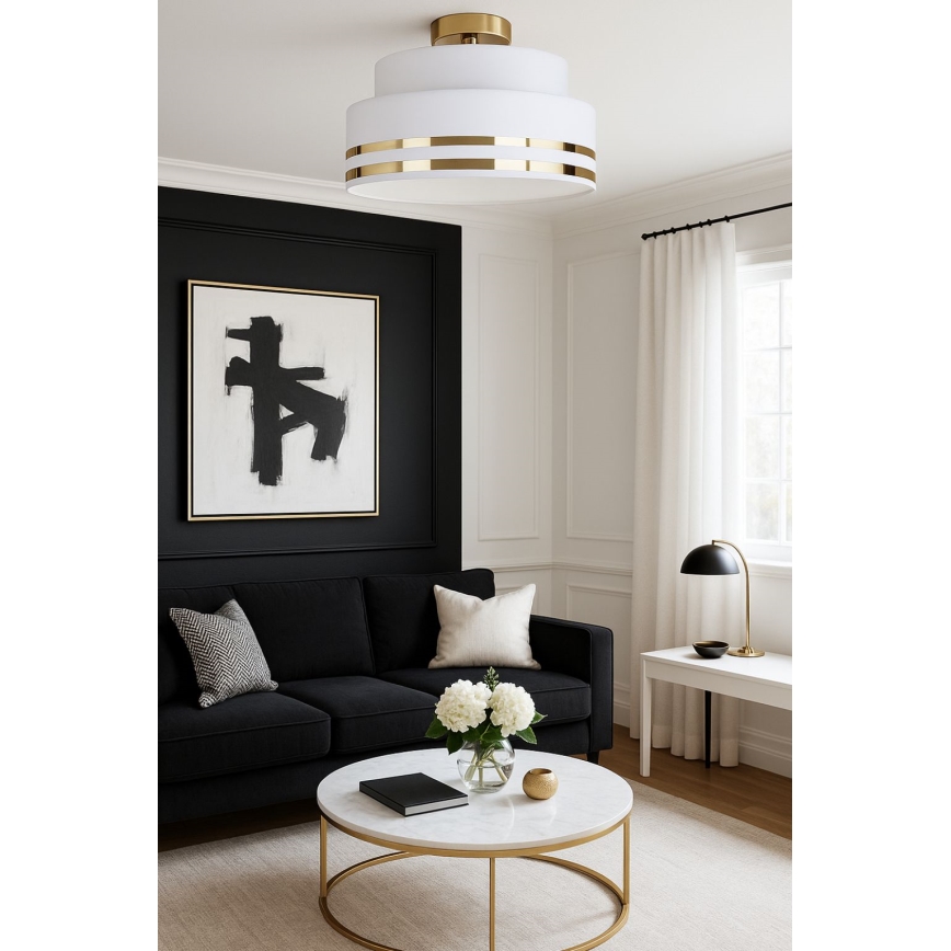 Plafón TAMI 1xE27/60W/230V color crema/dorado