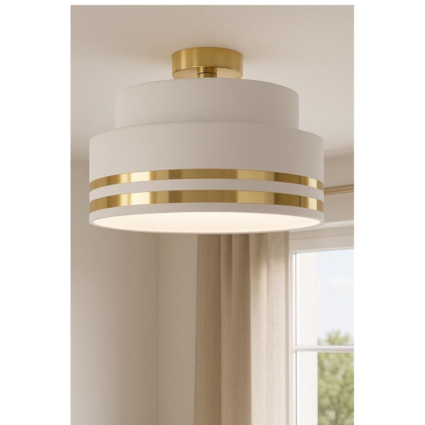 Plafón TAMI 1xE27/60W/230V color crema/dorado