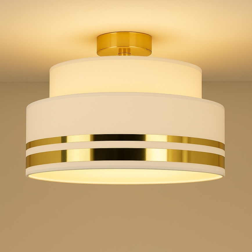 Plafón TAMI 1xE27/60W/230V color crema/dorado