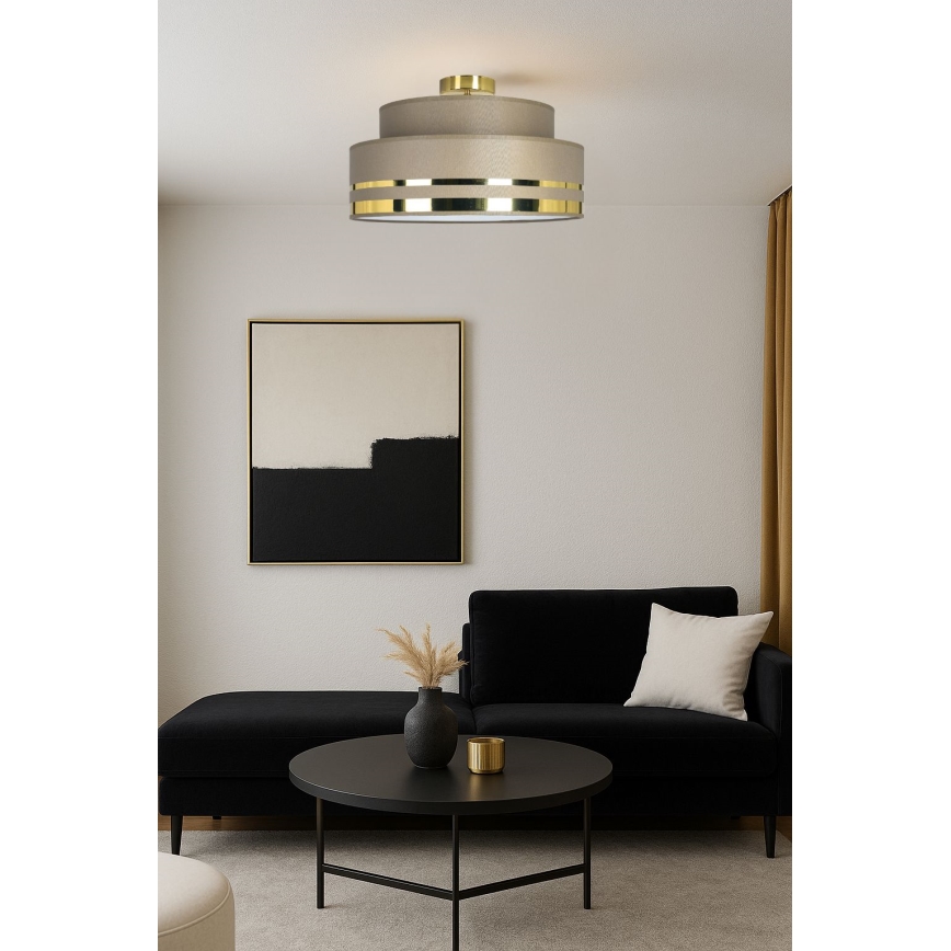 Plafón TAMI 1xE27/60W/230V marrón/dorado
