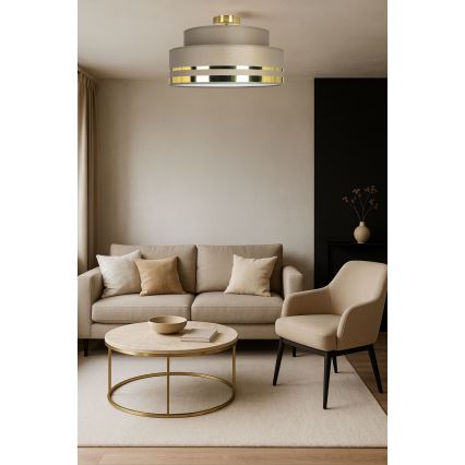 Plafón TAMI 1xE27/60W/230V marrón/dorado
