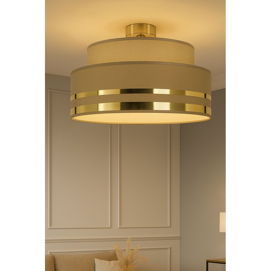 Plafón TAMI 1xE27/60W/230V marrón/dorado