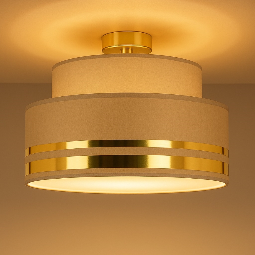 Plafón TAMI 1xE27/60W/230V marrón/dorado