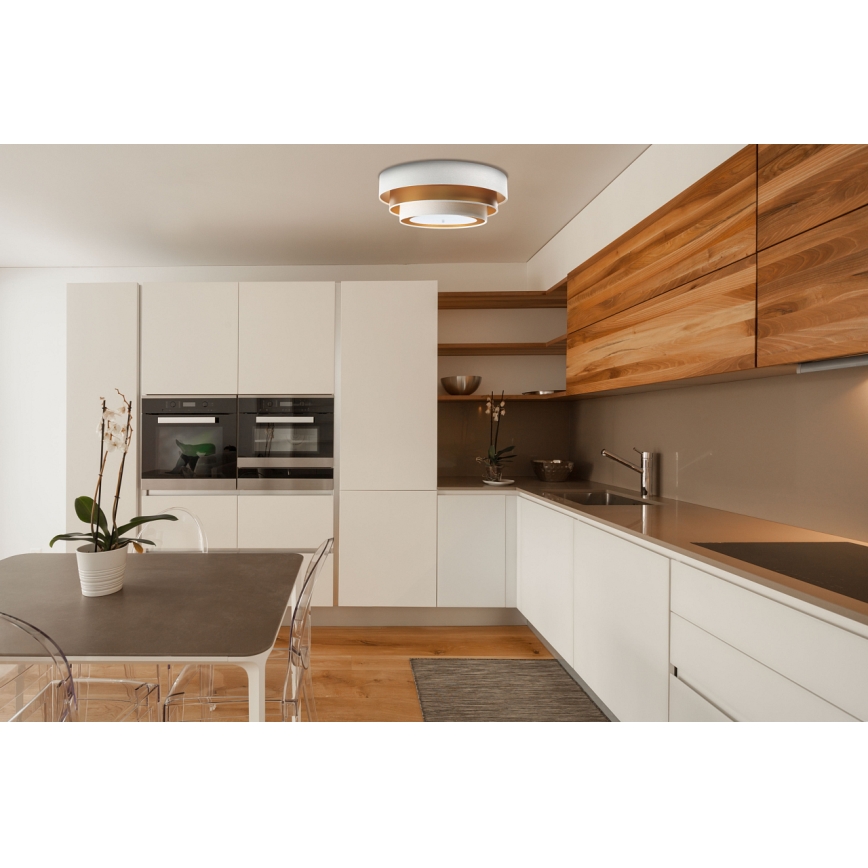Plafón TRINITI 2xE27/60W/230V blanco/dorado