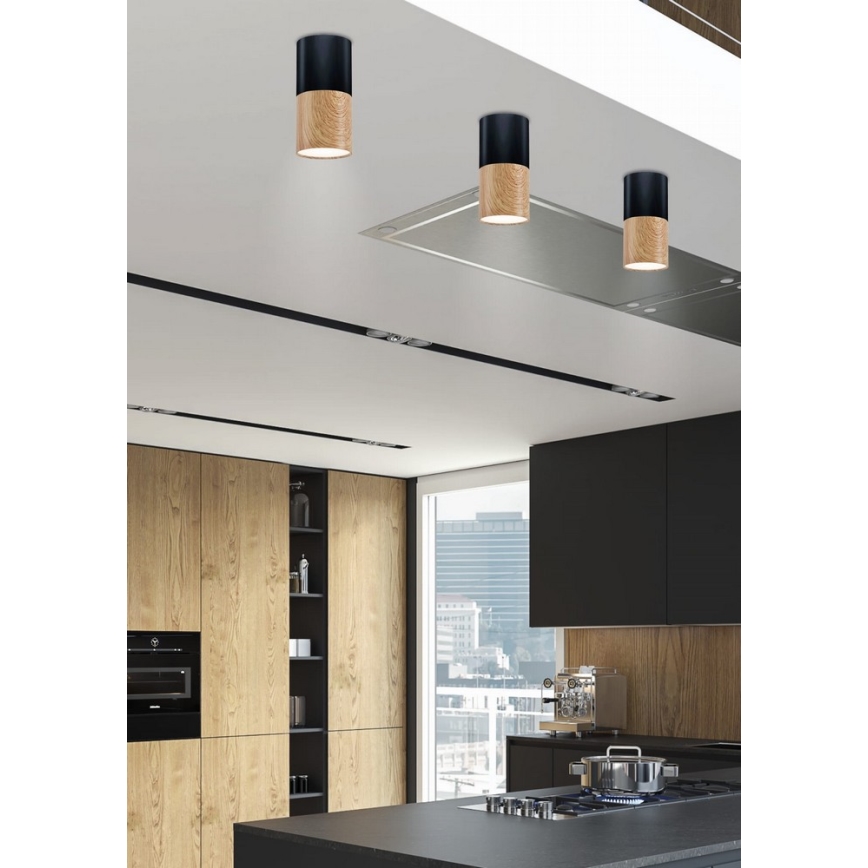 Plafón TUBA 1xGU10/50W/230V negro