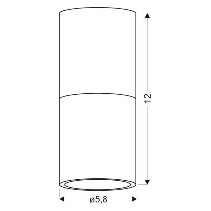 Plafón TUBA 1xGU10/50W/230V negro