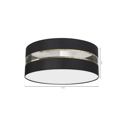 Plafón ULTIMO 2xE27/60W/230V negro