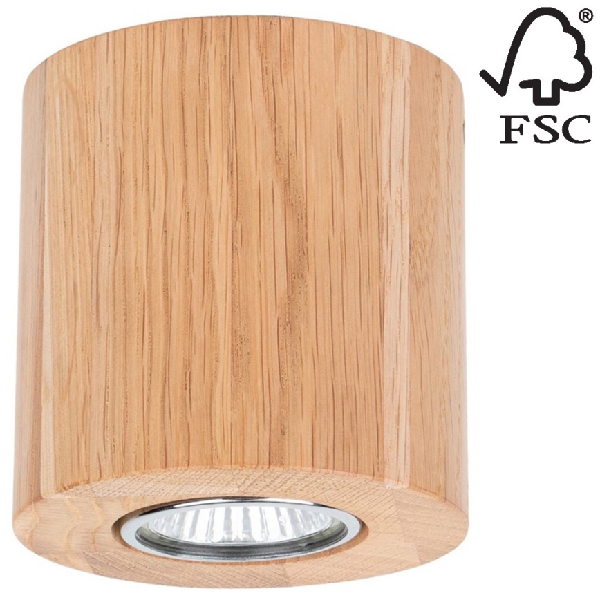 Plafón WOODDREAM 1xGU10/6W/230V roble - certificado FSC