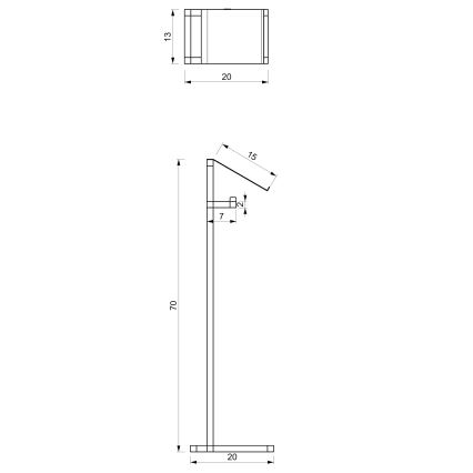 Portarrollo de papel higiénico 71x20 cm negro