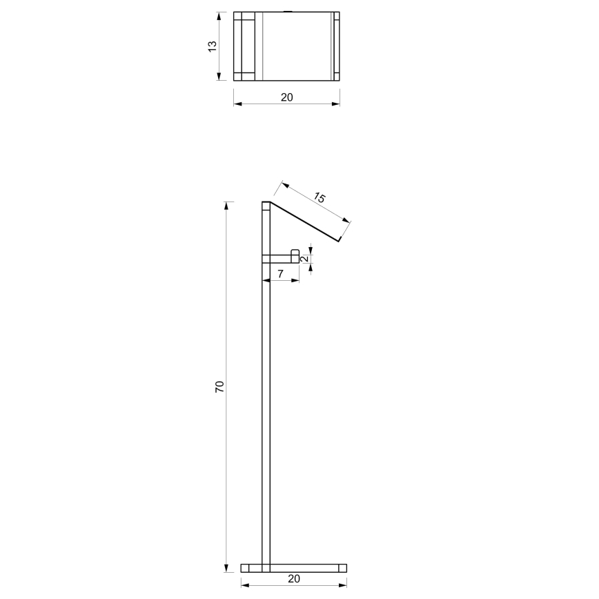 Portarrollo de papel higiénico 71x20 cm negro