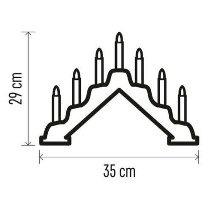 Portavelas de Navidad LED 7xLED/2xAA beige