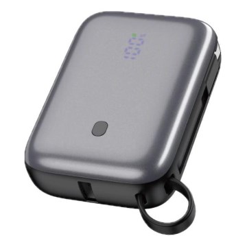 Power Bank 10000 mAh 20W Power Delivery Compact Con cable USB-C retráctil integrado 1m negro