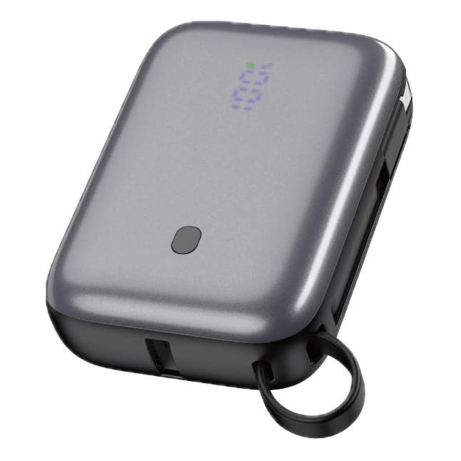 Power Bank 10000 mAh 20W Power Delivery Compact Con cable USB-C retráctil integrado 1m negro